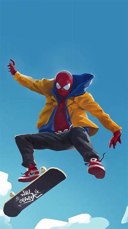 Skate Spider Spidey Spiderman Drawing Marvel Something