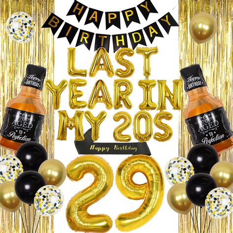 29th Birthday Decorations For Men Women Gold Last Year In My 20s