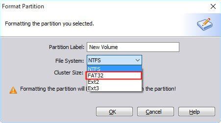 Follow the guidance as follows How to Format Internal or External 3TB Hard Drive to FAT32 ...