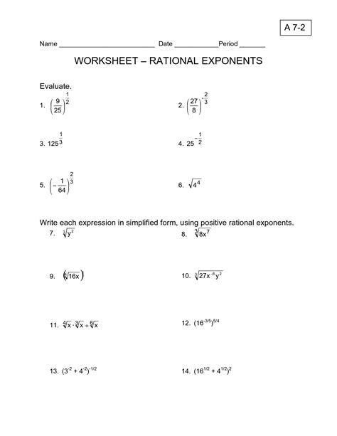 rational exponents and radicals worksheet
