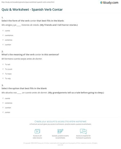 Contar Verb Chart