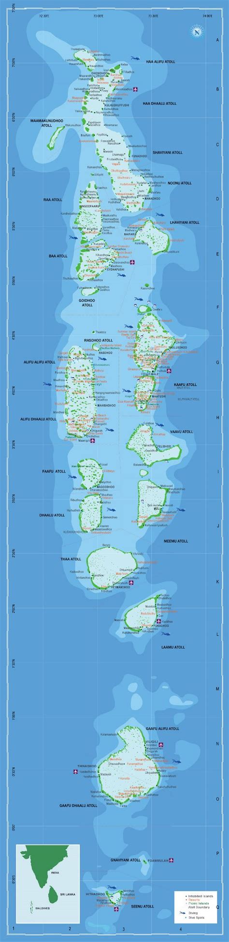 Grande Mapa Turístico De Maldivas Maldivas Asia Mapas Del Mundo