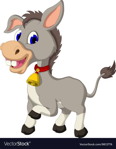 Cute Donkey Cartoon Posing Royalty Free Vector Image