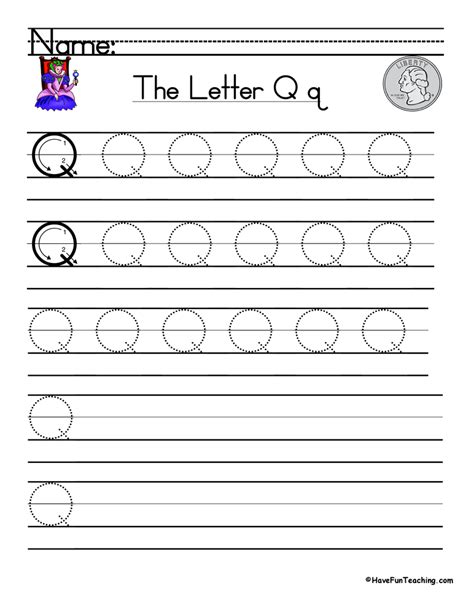 Letter Q Handwriting Practice Worksheet By Teach Simple