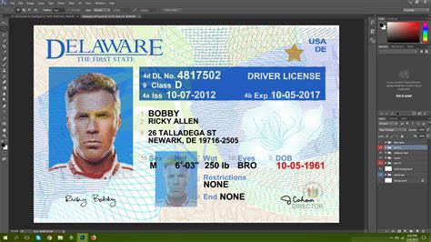 Delaware Driving Licence Psd Template Blankhack