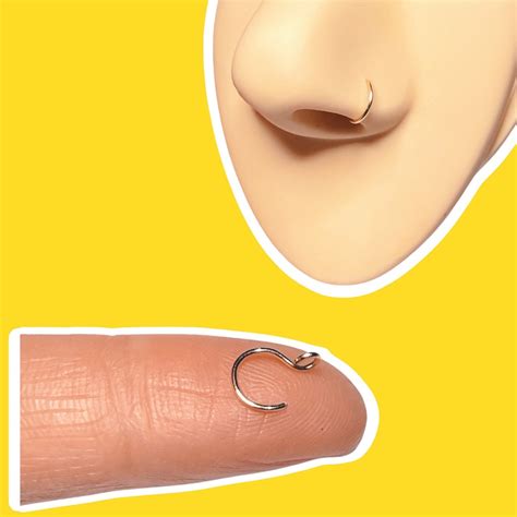 Mini Gold Fake Nose Ring 5mm Faux Nose Ring Hoop Nose Ring Body Fake Piercings Nose Ring Etsy