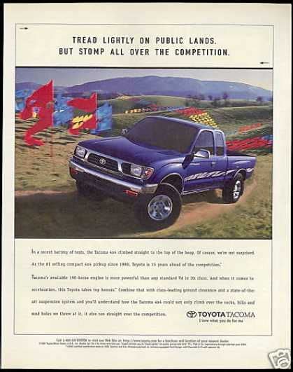 1996 Toyota Tacoma Ad Toyota Tacoma 4x4 Car Advertising Toyota Tacoma