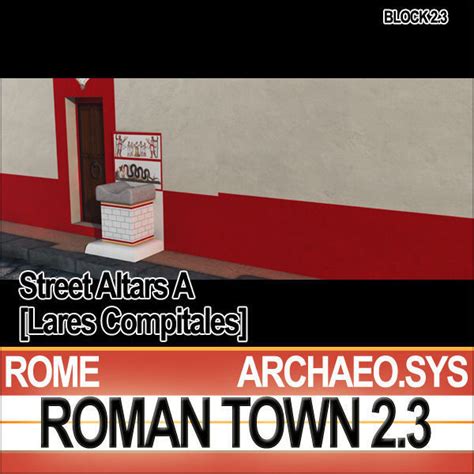 Roman Town Street Altars A 2 3 Low Poly Lares Compitales 3d Model