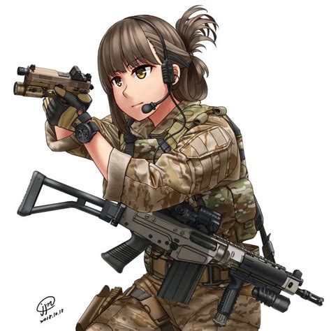 Girls N Guns 177 Anime Waifu Anime Military Anime Warrior