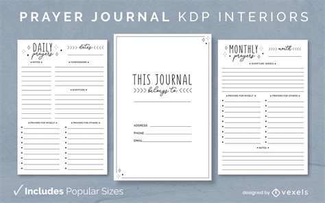 Prayer Journal Diary Design Template Kdp Vector Download