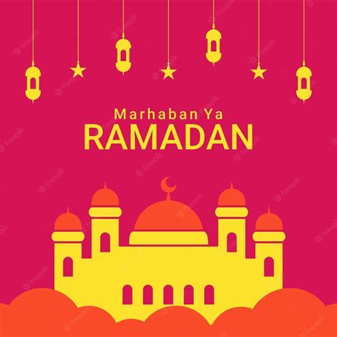 Premium Vector Marhaban Ya Ramadan Banner Template Islamic Background