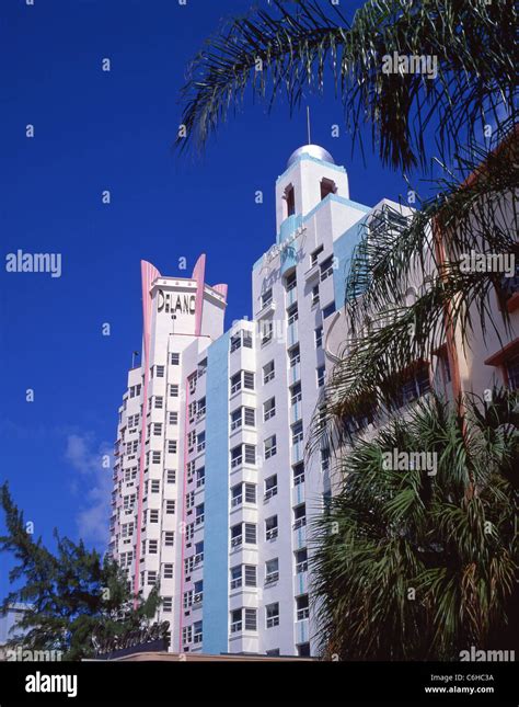 Art Deco Buildings Collins Avenue South Beach Miami Beach Florida United States Of America