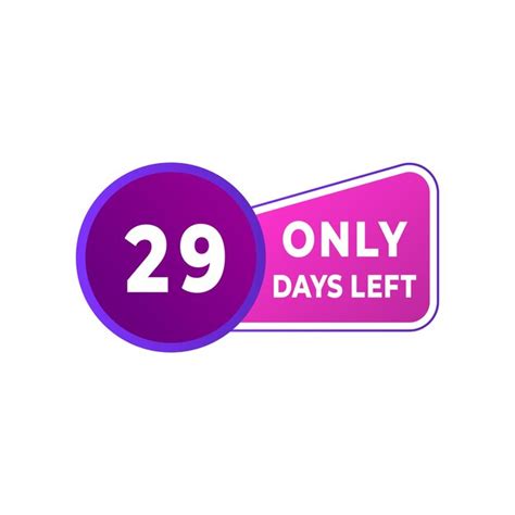 Premium Vector 29 Day Left Countdown Discounts And Sale Time 29 Day