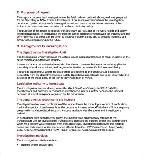 Workplace Investigation Report Template 8 Templates Example Templates Example Report
