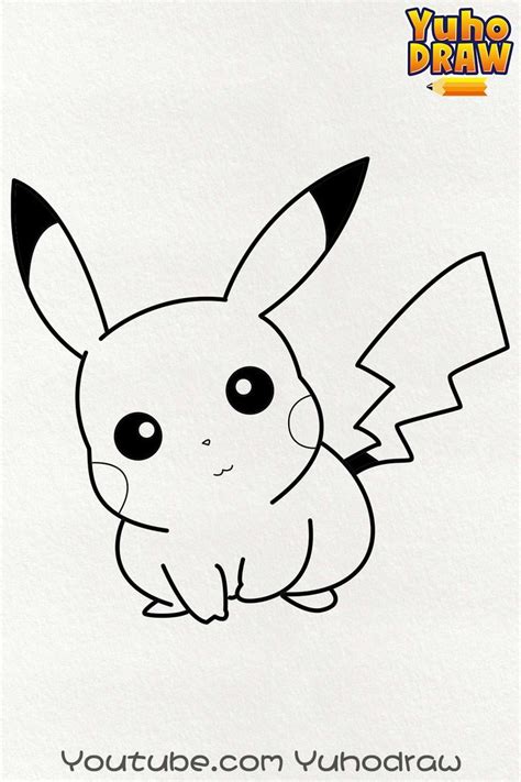 Chibi Pikachu From Pokemon Go Line Art Coloring Page By Yuhodraw Em