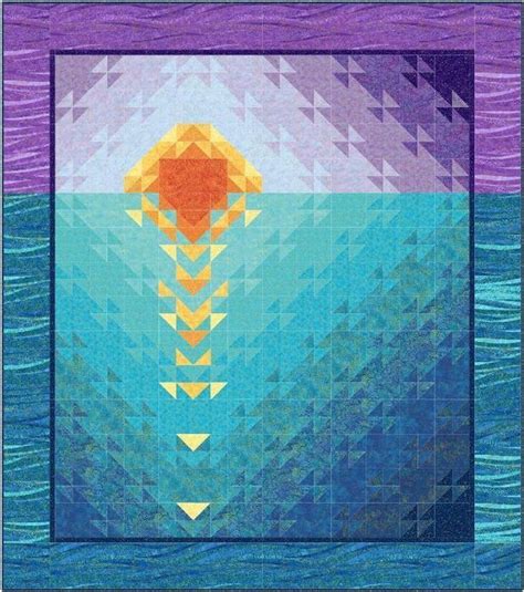 Sunset At Sea Northcott Shimmer Craftsy Ocean Quilt Beach Quilt