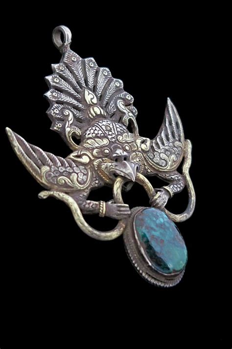 Tribal garuda by roycorleone on deviantart. Large Old Silver Tibetan Garuda Pendant