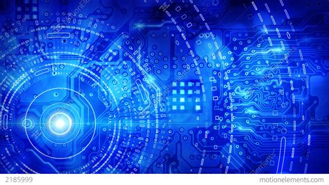 Blue Computer Circuit Board Background Loop Stock Animation 2185999