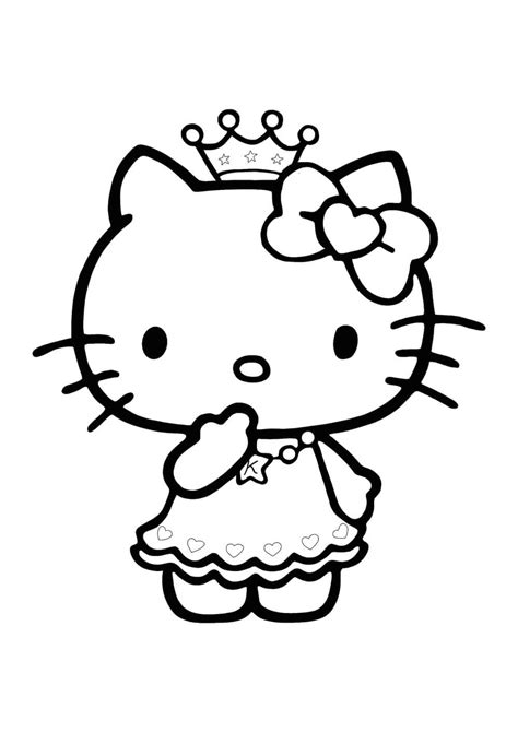 Princesa Hello Kitty Para Colorear Imprimir E Dibujar Dibujos