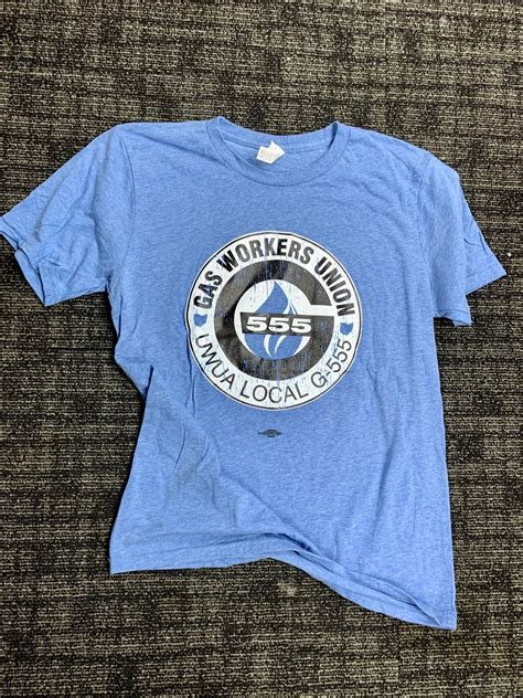 T Shirt G Logo Light Blue Medium Gas Workers Union Local G