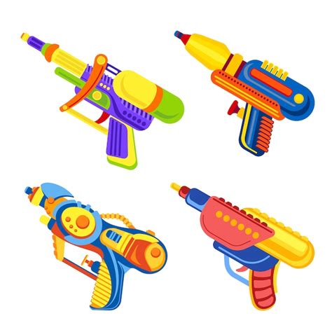 Premium Vector Squirt Gun Icons Set