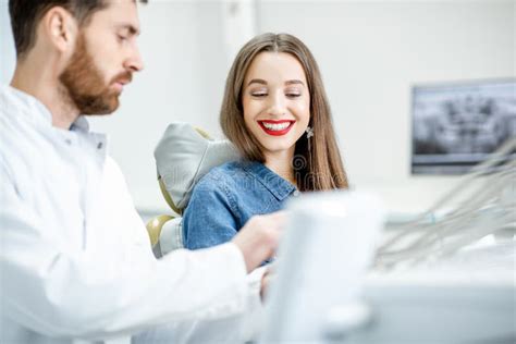 Woman During The Dental Consultation Stock Photo Image Of Dental