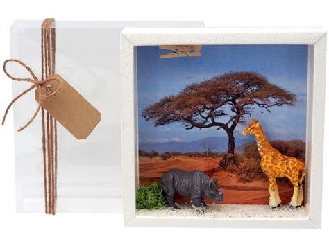 Geldgeschenk Verpackung Afrika Safari Giraffe Nashorn Urlaub Reise
