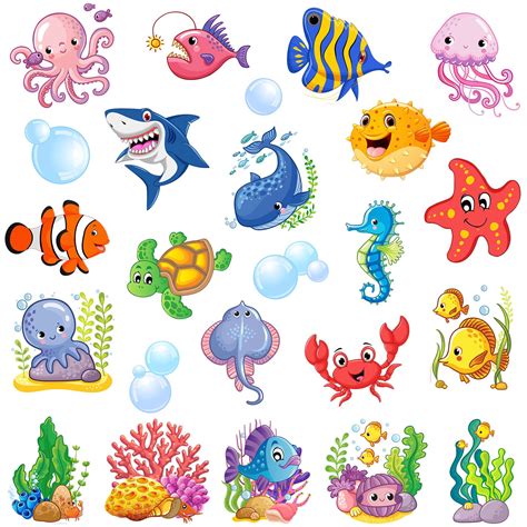 Buy 72 Pcs Sea Life Cut Outs Ocean Fish Cutouts Colorful Under The Sea