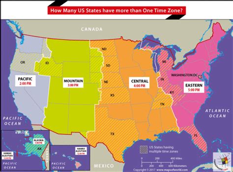 Time Zone Map With States Labeled