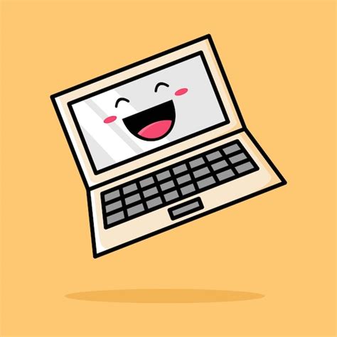 Premium Vector Cute Laptop Cartoon