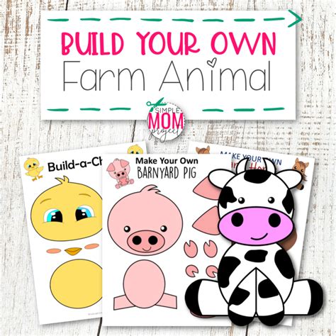 Build A Farm Animal Craft Bundle For Kids Simple Mom Project