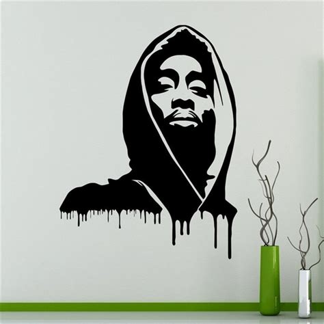 Diy Tupac Shakur Wall Decal 2pac Wall Vinyl Sticker Rapper Hip Hop Home