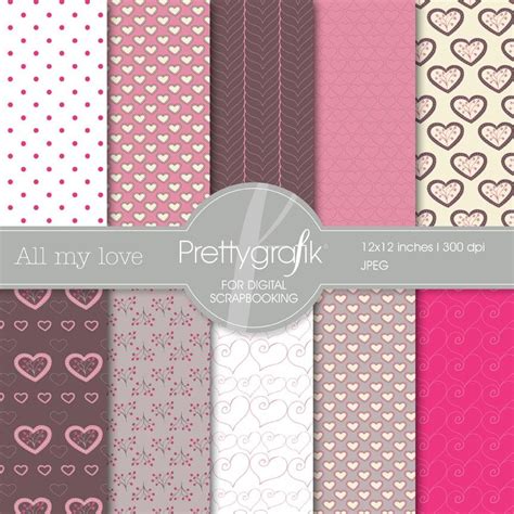 Valentine Hear Digital Paper Commercial Use