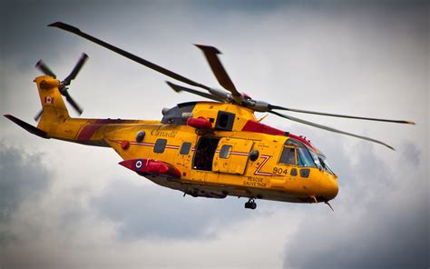 Yellow Helicopter Rescue Flight Canada Wallpaper Aircraft Wallpaper