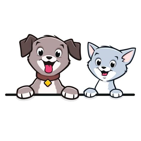 Dogs and cats have notoriously hated each other since the dawn of time—or at least, that's what people say. Best Puppy Kitten Illustrations, Royalty-Free Vector ...