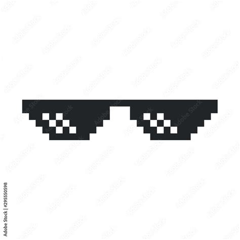 8bit Sunglasses Funny Thug Life Meme Graphic Element Vector Stock Vector Adobe Stock