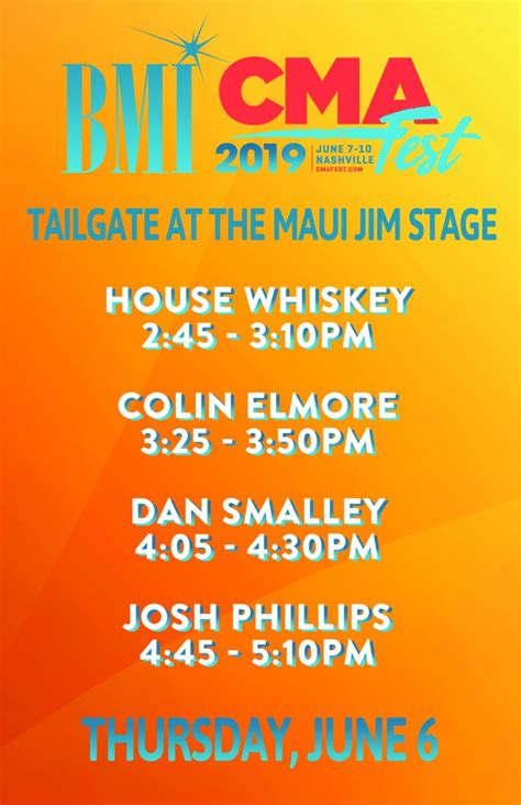 Bmi Tailgate At The Maui Jim Stage Cma Fest 2019 Nashville June 6