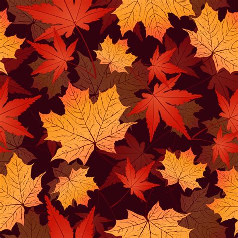 Seamless Autumn Leaves Pattern Vectors 02 Free Download