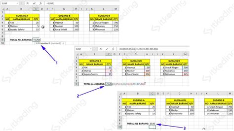 Rumus Sum Excel Cara Contoh Fungsi Sum Pada Excel