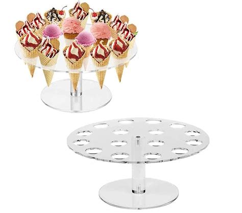 Buy WWmily Pack Acrylic Ice Cream Cone Holder Stand With Holes Capacity Clear Acrylic