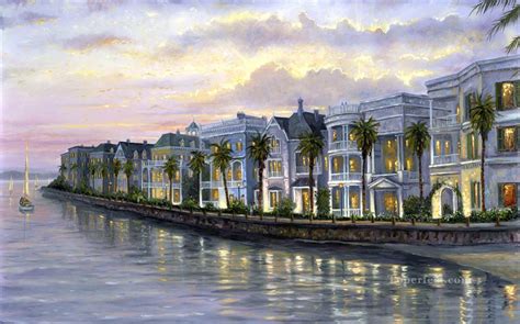 Charleston South Carolina Cityscapes Painting In Oil For Sale