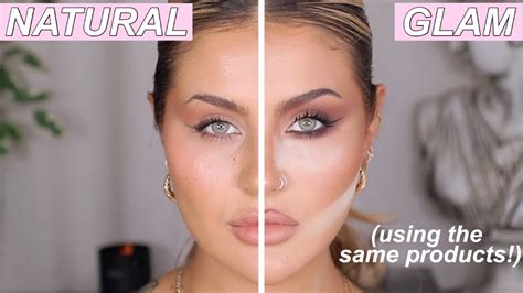 Glam Vs Natural Makeup Using The Same Products Jamie Genevieve
