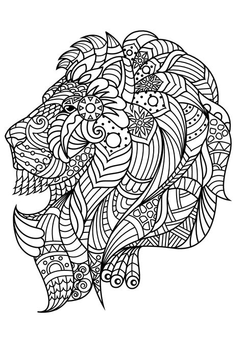 Free printable lion coloring pages. HIDDEN - Animals Adult Coloring Pages