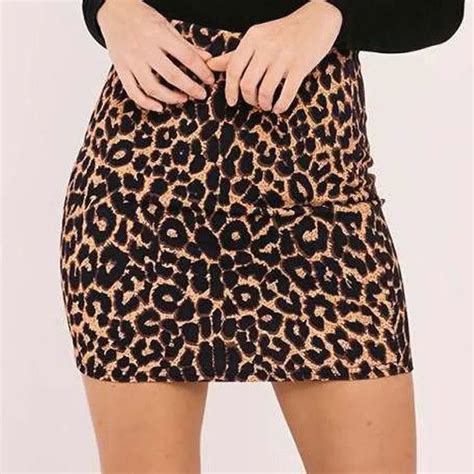 women summer sexy leopard print high waist mini skirts ladies party wear bodycon pencil skirt in