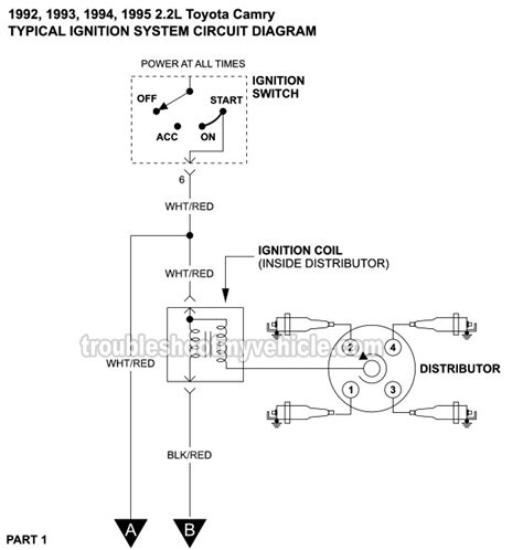 Part 1 Ignition System Wiring Diagram 1992 1995 22l Toyota Camry