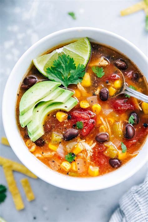 Remove chicken from the crock pot and shred with two forks; Instant Pot or Crockpot Mexican Tortilla Soup | Chelsea's ...