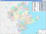 Essex County, MA Wall Map Color Cast Style by MarketMAPS