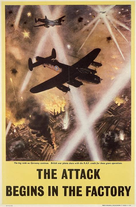 Attack Begins In Factory Propaganda Poster From World War Ii Drawing By