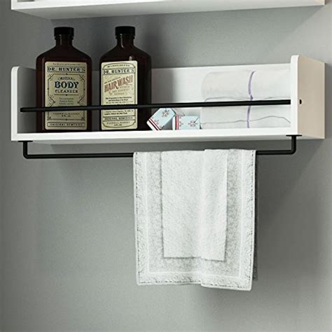 A glass shelf pairs with a metal frame in a satin nickel finish to bring a hint of. 20 Best Wooden Bathroom Shelves Reviews