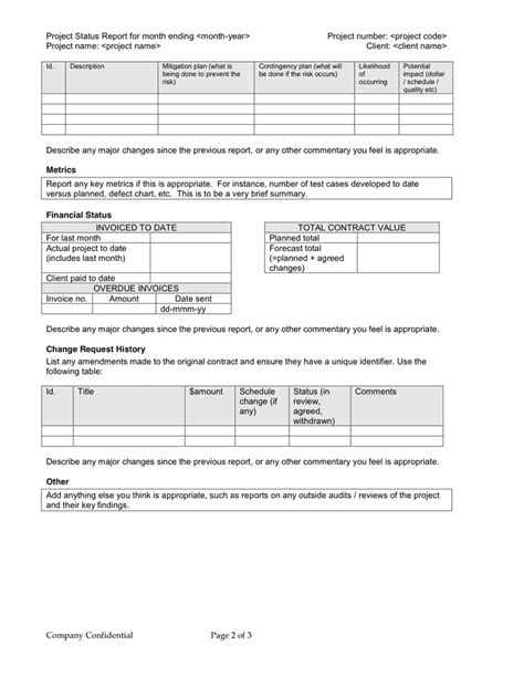Monthly Project Status Report Template In Word And Pdf Formats Page 2